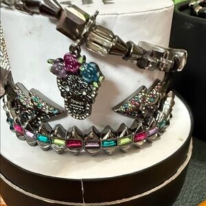 Multicolor Crystal Skull & Wing Bracelet Set. “A Gilmmer in the gloom